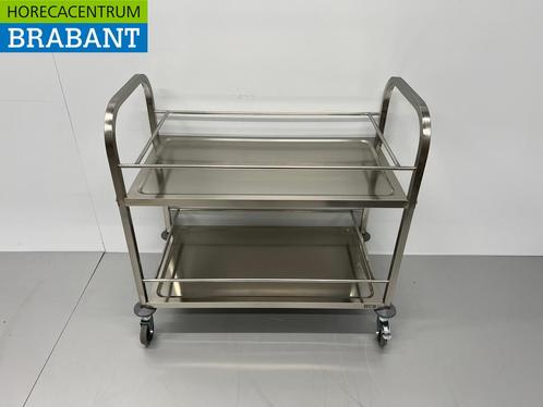 Chariot de service en acier inoxydable 2 étages 95 cm Horeca, Zakelijke goederen, Horeca | Overige, Verzenden