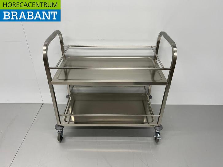 Chariot de service en acier inoxydable 2 étages 95 cm Horeca, Zakelijke goederen, Horeca | Overige, Verzenden