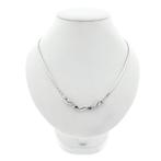 Witgouden ketting met vaste hanger; saffier en diamant 0,..., Handtassen en Accessoires, Kettingen, Gebruikt, Overige kleuren