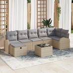vidaXL 8-delige tuinsofa set met kussens in beige poly, Verzenden, Nieuw