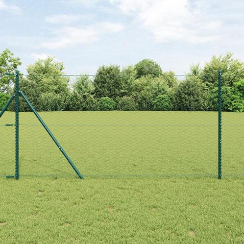 vidaXL Hexagon Fencing Groen 1.4x10 m Staal, Tuin en Terras, Tuinhekken en Hekwerk, Nieuw, Verzenden