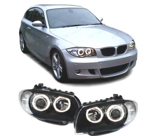 PHARES POUR BMW SÉRIE 1 E87 E82 E88 ANGEL EYES FOND NOIR, Autos : Pièces & Accessoires, Éclairage, Envoi