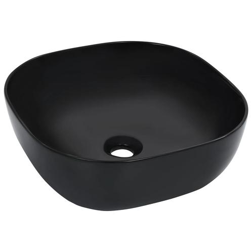 vidaXL Wastafel 42,5x42,5x14,5 cm keramiek zwart, Doe-het-zelf en Bouw, Sanitair, Nieuw, Verzenden