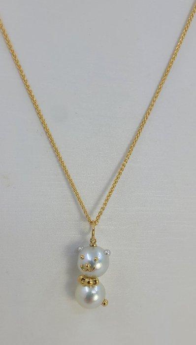 Collier avec pendentif - 18 carats Or jaune Perle - Perles, Bijoux, Sacs & Beauté, Bijoux anciens