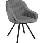 tectake Draaibare fluwelen stoel Snug, gestoffeerd - grijs,, Huis en Inrichting, Stoelen, Verzenden, Nieuw