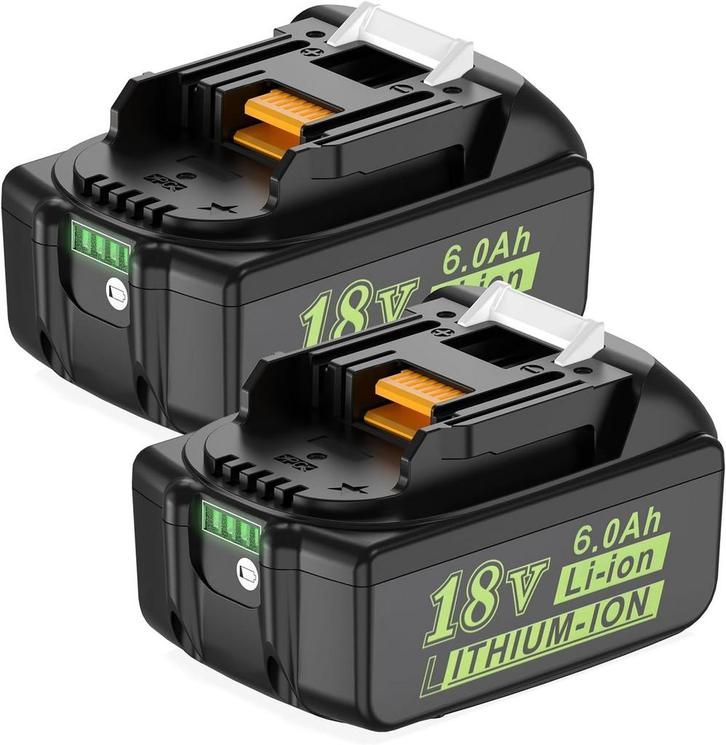 Accu geschikt voor Makita - 2 x 18V Accu - 6Ah - BL1860B - B, Doe-het-zelf en Bouw, Gereedschap | Machine-onderdelen en Toebehoren