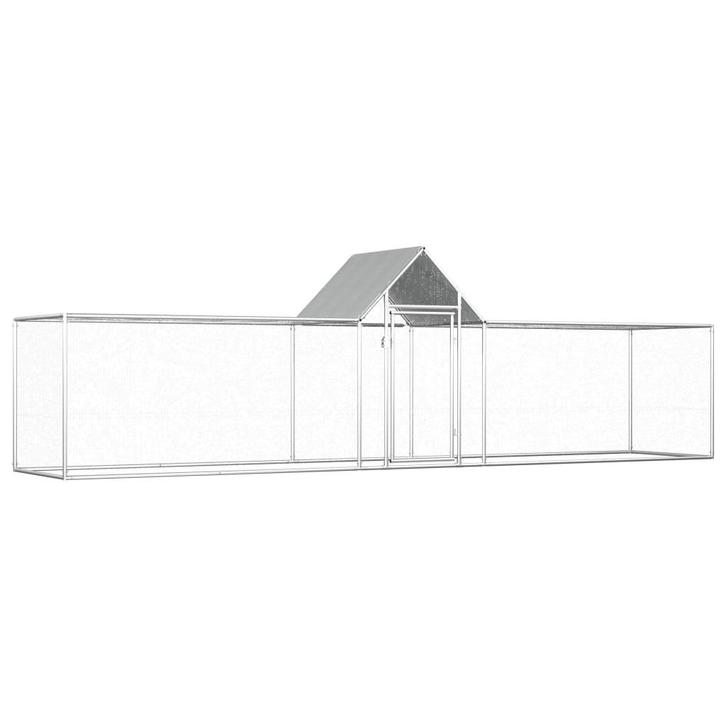 vidaXL Kippenren 5x1x1,5 m gegalvaniseerd staal, Dieren en Toebehoren, Knaagdieren en Konijnen | Hokken en Kooien, Nieuw, Verzenden