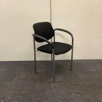 vergaderstoel, stapelstoel, zwarte stoffering - chrome poten, Gebruikt, Zwart, Eén