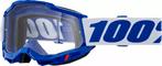 100% Accuri 2 Crossbril Blauw - clear lens ( 2025 collection, Motoren, Verzenden, Nieuw
