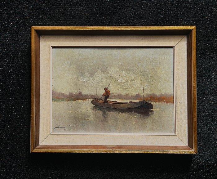 Joop Zeegers (1920-2008) - Man in bootje, Antiek en Kunst, Kunst | Schilderijen | Klassiek