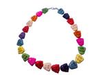 Veiling - Multicolor Collier | Happy Face | 925 Zilveren S, Handtassen en Accessoires, Kettingen, Nieuw