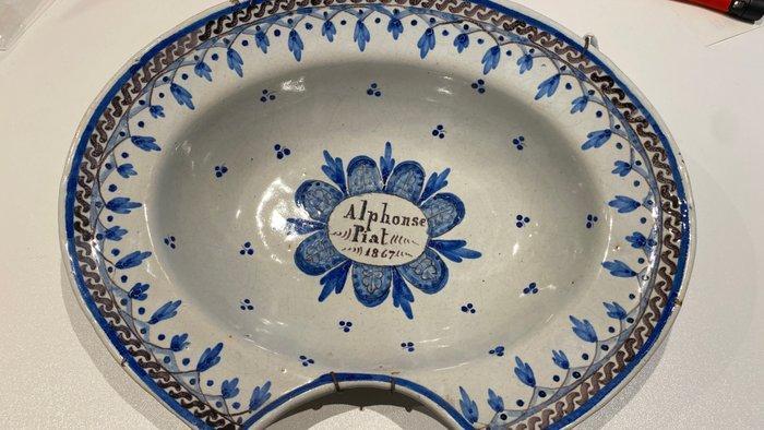 Assiette - Faïence - Bol de rasage rare, Antiek en Kunst, Antiek | Glaswerk en Kristal