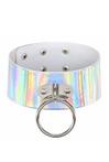 choker breed zilver ring holografisch iridescent collar hals