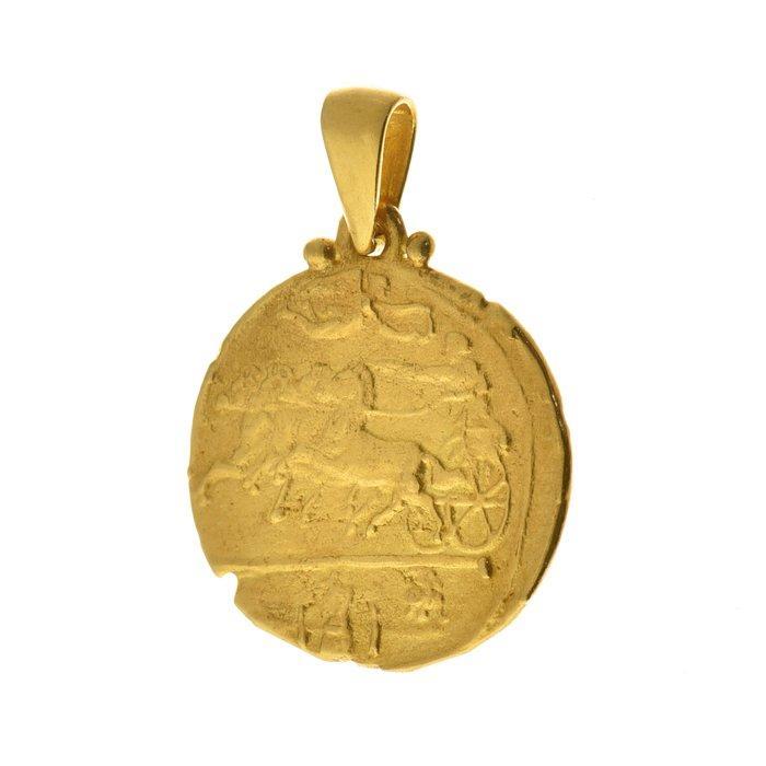 Munthanger - 18 karaat Geel goud, Handtassen en Accessoires, Antieke sieraden