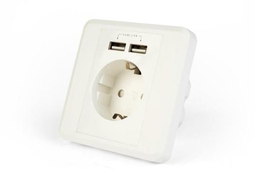 Inbouw stopcontact 2x USB wandcontactdoos geaard stopcontact, Huis en Inrichting, Woonaccessoires | Wanddecoraties, Nieuw, Verzenden