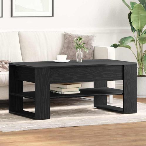 vidaXL Salontafel Zwart Eiken 102x55x45 cm Bewerkt Hout, Huis en Inrichting, Tafels | Salontafels, Nieuw, Verzenden