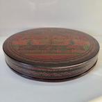 Doos (2) - Bamboe, lakwerk - Cilindrische Lak Dozen