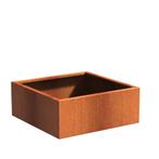 Cortenstaal plantenbak 100x100x40cm - Met bodem, 100 cm of meer, Vierkant, Nieuw, Metaal
