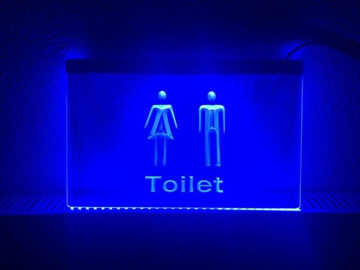 WC toilet neon bord lamp LED cafe verlichting reclame lichtb, Huis en Inrichting, Lampen | Overige, Nieuw, Verzenden