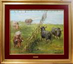 José Puente González (1928-2002) - Toros en el campo