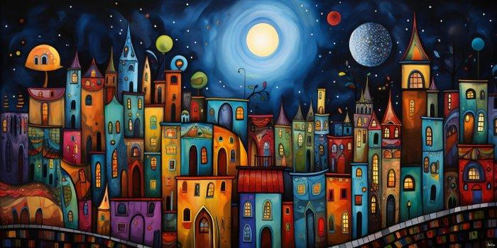 Felix van Horst - Nocturnal Neighborhood (XXL), Antiek en Kunst, Kunst | Designobjecten