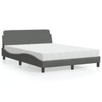 vidaXL Bed met matras stof donkergrijs 140x190 cm, Huis en Inrichting, Slaapkamer | Bedden, Verzenden, Nieuw