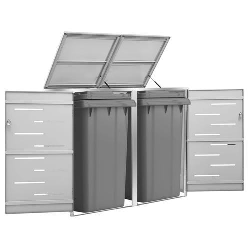 vidaXL Containerberging dubbel 138x77,5x112,5 cm roestvrij, Doe-het-zelf en Bouw, Containers, Verzenden