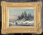 L.J. Kleijn (1817-1897) - Winterlandschap met bakslede, Antiek en Kunst