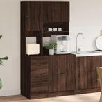 vidaXL Keukenkast 95x50x180 cm bewerkt hout bruin, Huis en Inrichting, Kasten | Overige, Verzenden, Nieuw