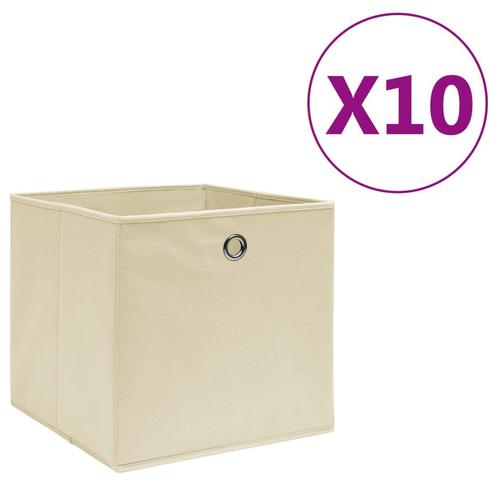 vidaXL Opbergboxen 10 st 28x28x28 cm nonwoven stof, Doe-het-zelf en Bouw, Kratten en Dozen, Nieuw, Verzenden