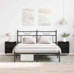 vidaXL Nachtkastje 2 pcs Zwart Eiken 40 x 35 x 50 cm Bewerkt, Verzenden, Nieuw