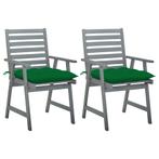 vidaXL Chaises à dîner dextérieur 2 pcs avec coussins, Neuf, Verzenden