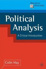 Political Analysis 9780333750032, Verzenden, Colin Hay