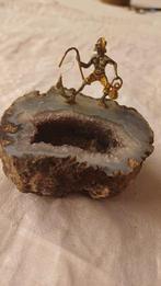 Beeldje - Pescatore su geode - Agaat, .800 zilver, Antiek en Kunst, Antiek | Zilver en Goud