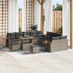 vidaXL Tuinbank Set met kussen met opslag 13 pcs Grijs Poly, Tuin en Terras, Tuinsets en Loungesets, Verzenden, Nieuw