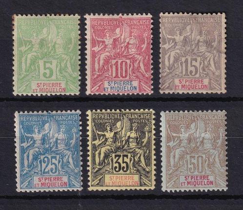 Saint-Pierre en Miquelon 1900/1908 - kosten 240€, complete, Postzegels en Munten, Postzegels | Europa | Frankrijk