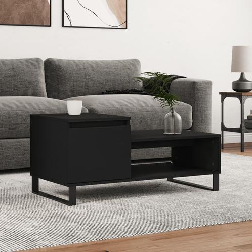 vidaXL Salontafel 100x50x45 cm bewerkt hout zwart, Huis en Inrichting, Tafels | Salontafels, Nieuw, Verzenden