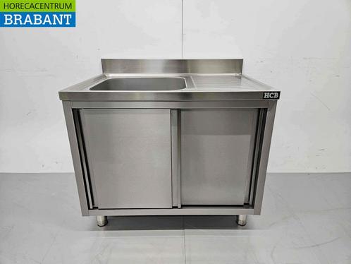 RVS Spoeltafel spoelbak Premium-line 2 schuifdeuren 100 cm, Zakelijke goederen, Horeca | Meubilair en Inrichting, Ophalen of Verzenden