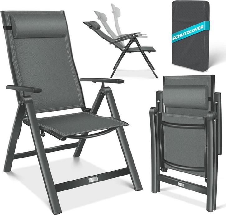KESSER® Tuinstoel Opklapbaar - Antislip - Antraciet, Huis en Inrichting, Overige Huis en Inrichting, Verzenden