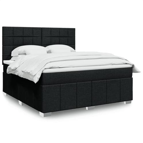 vidaXL Boxspring met matras stof zwart 180x200 cm, Huis en Inrichting, Slaapkamer | Bedden, Nieuw, Verzenden