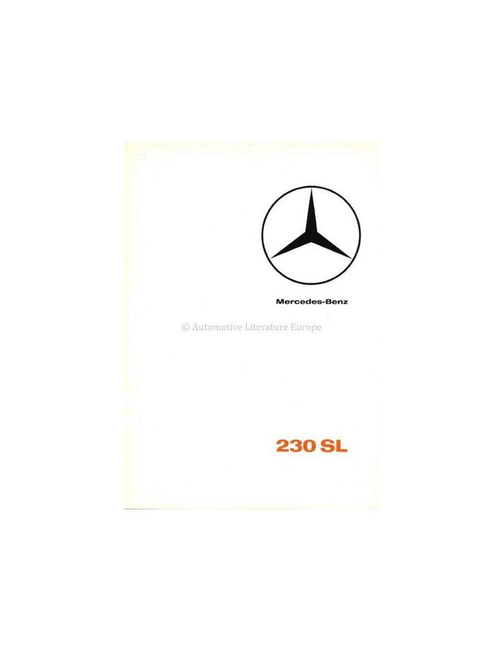 1965 MERCEDES BENZ 230 SL BROCHURE NEDERLANDS, Boeken, Auto's | Folders en Tijdschriften