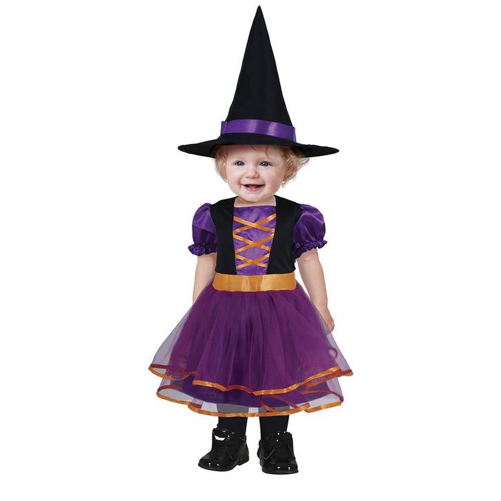 Halloween Kostuum Baby Heks Paars/Oranje, Hobby en Vrije tijd, Feestartikelen, Nieuw, Verzenden