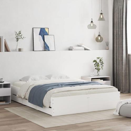 vidaXL Bedframe met lades bewerkt hout wit 140x190 cm, Maison & Meubles, Chambre à coucher | Lits, Envoi
