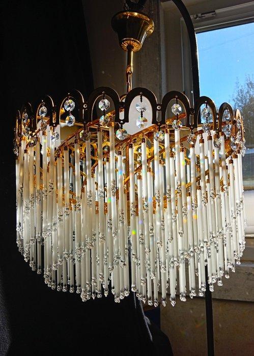Plafondlamp - Messing, Kristal - Italiaanse kroonluchter, Antiek en Kunst, Curiosa en Brocante