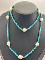 Ketting van Grade A facetterde blauwe turkoois met witte