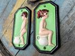 Decoratief ornament (2) - vintage style restroom signs -, Antiek en Kunst