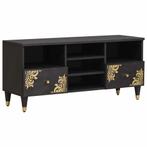 vidaXL TV Kast met lade Zwart 100 x 33 x 46 cm Massief Mango, Huis en Inrichting, Verzenden, Nieuw