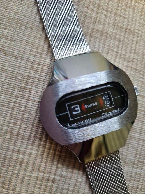 Lucerne Digital jump hour new old stock - Zonder, Handtassen en Accessoires, Horloges | Heren
