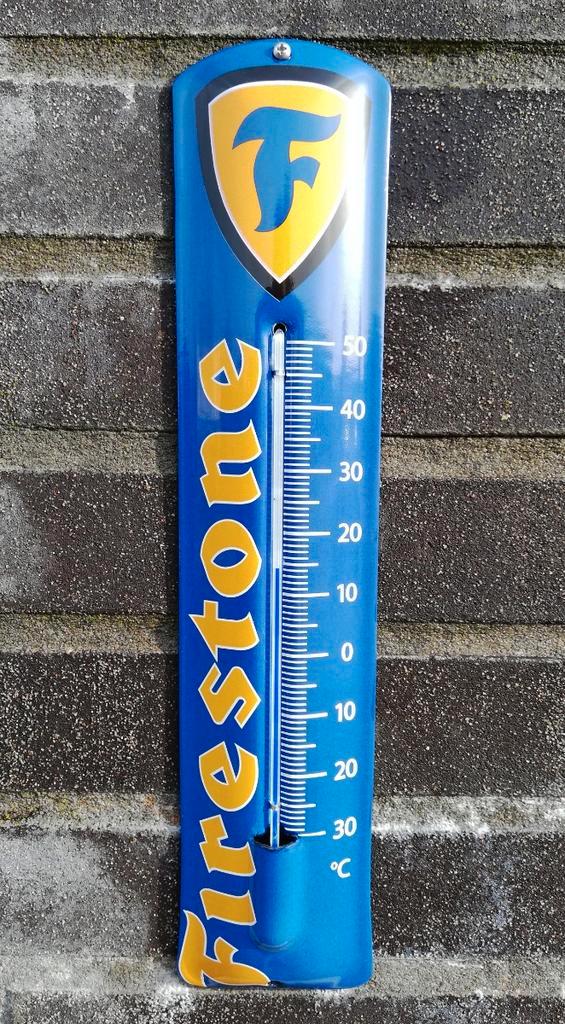 Emaille thermometer Firestone, Verzamelen, Merken en Reclamevoorwerpen, Verzenden