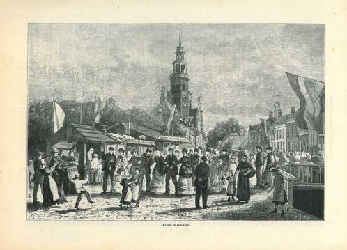 Zicht op Bolsward, Antiek en Kunst, Kunst | Etsen en Gravures
